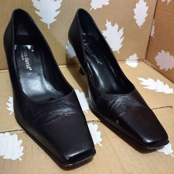 VNTG Charles David By Nathalie M. Avant Garde Laquered Spool Kitten Heel 6B New - Picture 5 of 12